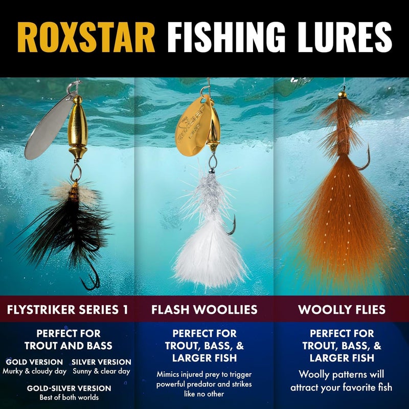 RoxStar Lures RoxStar Fly Strikers Proven Nationwide to Out-Fish Any Spinner | Hand-Tied in The USA | Most Versatile Fishing Spinner Ever! Trout Lure Also for Bass & Steelhead | Stop Fishing - Start Catching - Image 5